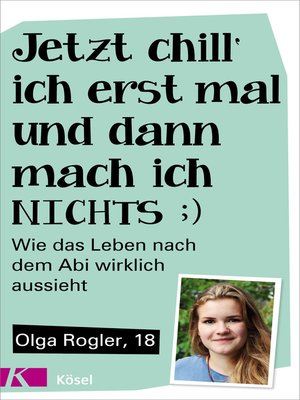 cover image of Jetzt chill ich erst mal und dann mach ich nichts